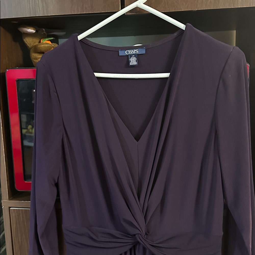 NWT Chaps Purple Dress in size lg - Picture 3 of 10